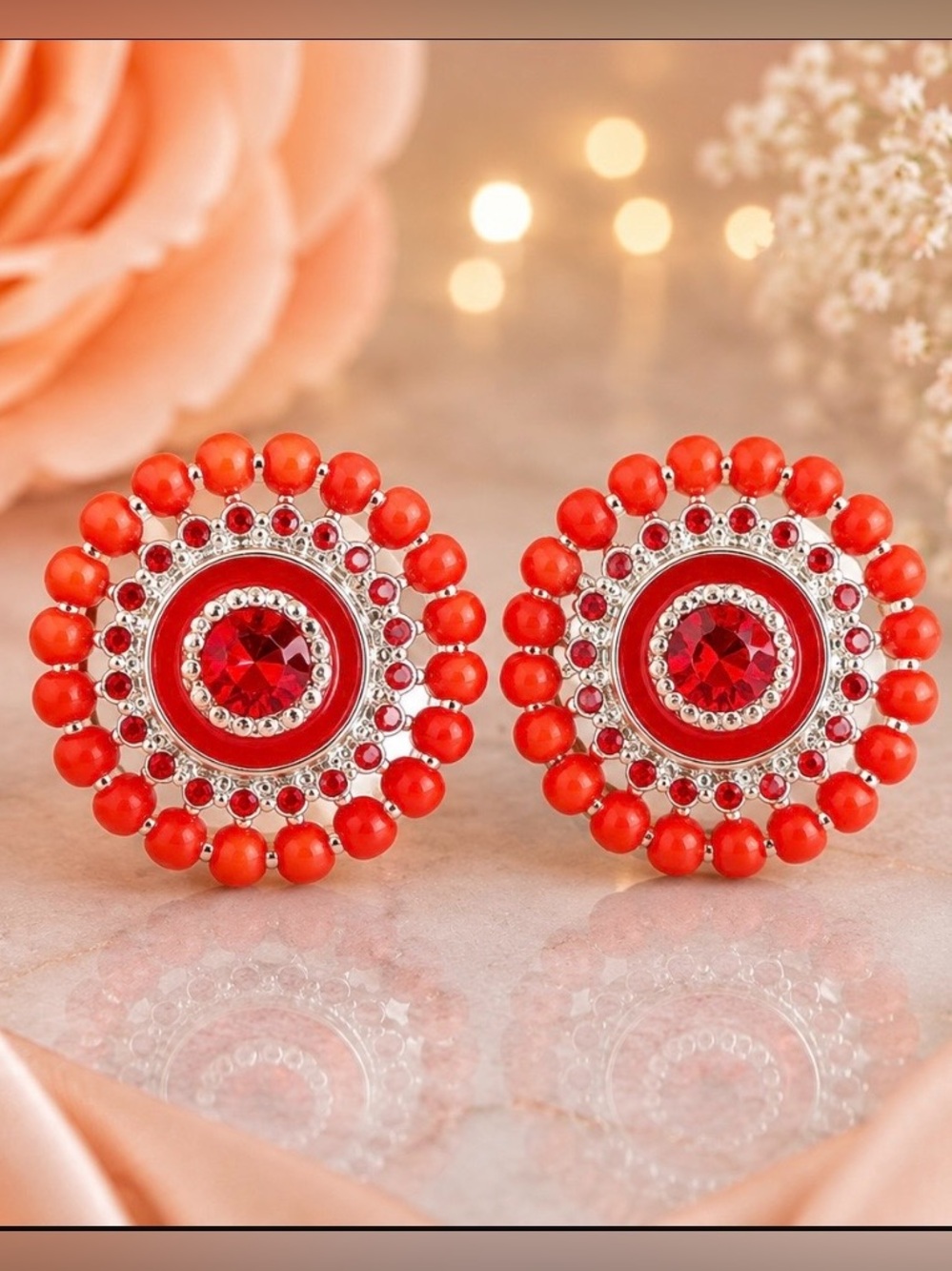 Orange Original Dots with Red Center. Compatible with Style Dots Jewelry